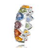 11ctw Heart Cut Multicolor Sapphire Rainbow Eternity Ring
