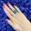 12ctw Tanzanite Blue and Green Sapphire Cocktail Ring