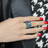 12ctw Tanzanite Blue and Green Sapphire Cocktail Ring