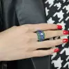 12ctw Tanzanite Blue and Green Sapphire Cocktail Ring