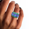 12ctw Tanzanite Blue and Green Sapphire Cocktail Ring