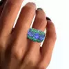 12ctw Tanzanite Blue and Green Sapphire Cocktail Ring