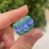 12ctw Tanzanite Blue and Green Sapphire Cocktail Ring