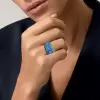 12ctw Tanzanite Blue and Green Sapphire Cocktail Ring