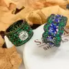 12ctw Tanzanite Blue and Green Sapphire Cocktail Ring