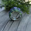 12ctw Tanzanite Blue and Green Sapphire Cocktail Ring