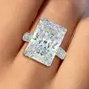 14ct Radiant Cut White Sapphire Engagement Ring