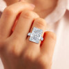 14ct Radiant Cut White Sapphire Engagement Ring