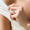 8.5ct Round Cut White Sapphire Paved Engagement Ring