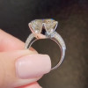 8.5ct Round Cut White Sapphire Paved Engagement Ring