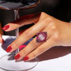 4ct Cushion Cut Pink Sapphire Ruby Halo Vintage Cocktail Ring