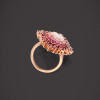 4ct Cushion Cut Pink Sapphire Ruby Halo Vintage Cocktail Ring