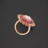 4ct Cushion Cut Pink Sapphire Ruby Halo Vintage Cocktail Ring