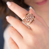 Rose Gold Tone White Sapphire Mobius Aniverary Ring