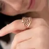 Rose Gold Tone White Sapphire Mobius Aniverary Ring
