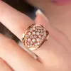 Rose Gold Tone White Sapphire Mobius Aniverary Ring