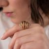 Three Tone White Sapphire Twist Aniverary Ring