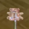 8.5ct Morganite Pink Sapphire Paved Engagement Ring
