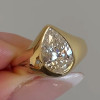 3ct Pear Cut White Sapphire Classic Engagement Ring