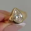 3ct Pear Cut White Sapphire Classic Engagement Ring