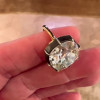 12ct Cuhsion Cut White Sapphire Enamel Engagement Ring