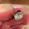 12ct Cuhsion Cut White Sapphire Enamel Engagement Ring