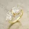 10.8ct Pear Cut White Sapphire Two-Stone Engagement Ring