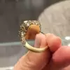 3.8ct Yellow and Champagne Sapphire Paved Cocktail Ring