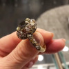 3.8ct Yellow and Champagne Sapphire Paved Cocktail Ring