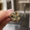 3.8ct Yellow and Champagne Sapphire Paved Cocktail Ring