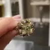 3.8ct Yellow and Champagne Sapphire Paved Cocktail Ring