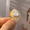 3.8ct Vintage Emerald Cut White sapphire Engagement Ring