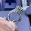 6ct Emerald Cut Invisible-Set White Sapphire Engagement Ring
