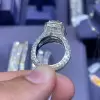 6ct Emerald Cut Invisible-Set White Sapphire Engagement Ring