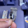 6ct Emerald Cut Invisible-Set White Sapphire Engagement Ring