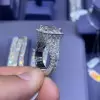 6ct Emerald Cut Invisible-Set White Sapphire Engagement Ring
