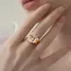 9.5ct Asscher Cut White Sapphire Engagement Ring