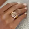 9.5ct Asscher Cut White Sapphire Engagement Ring