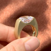 9.5ct Asscher Cut White Sapphire Engagement Ring
