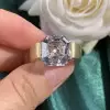 9.5ct Asscher Cut White Sapphire Engagement Ring
