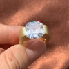 9.5ct Asscher Cut White Sapphire Engagement Ring
