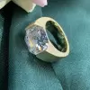 9.5ct Asscher Cut White Sapphire Engagement Ring
