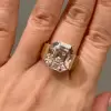 9.5ct Asscher Cut White Sapphire Engagement Ring