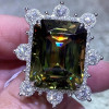 14ct Emerald Cut Yellow-Green Tourmaline Cocktail Ring