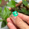 9.5ct Asscher Cut Emerald Art-deco Engagement Ring