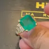 9.5ct Asscher Cut Emerald Art-deco Engagement Ring