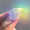 8.4ct Radiant Cut White Sapphire Three Stone Engagement Ring