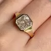 5.6ct Asscher Cut White Sapphire Engagement Ring
