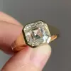 5.6ct Asscher Cut White Sapphire Engagement Ring