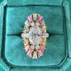 2.5ct Oval Cut Multicolor Sapphire Transformer Wedding Ring Set